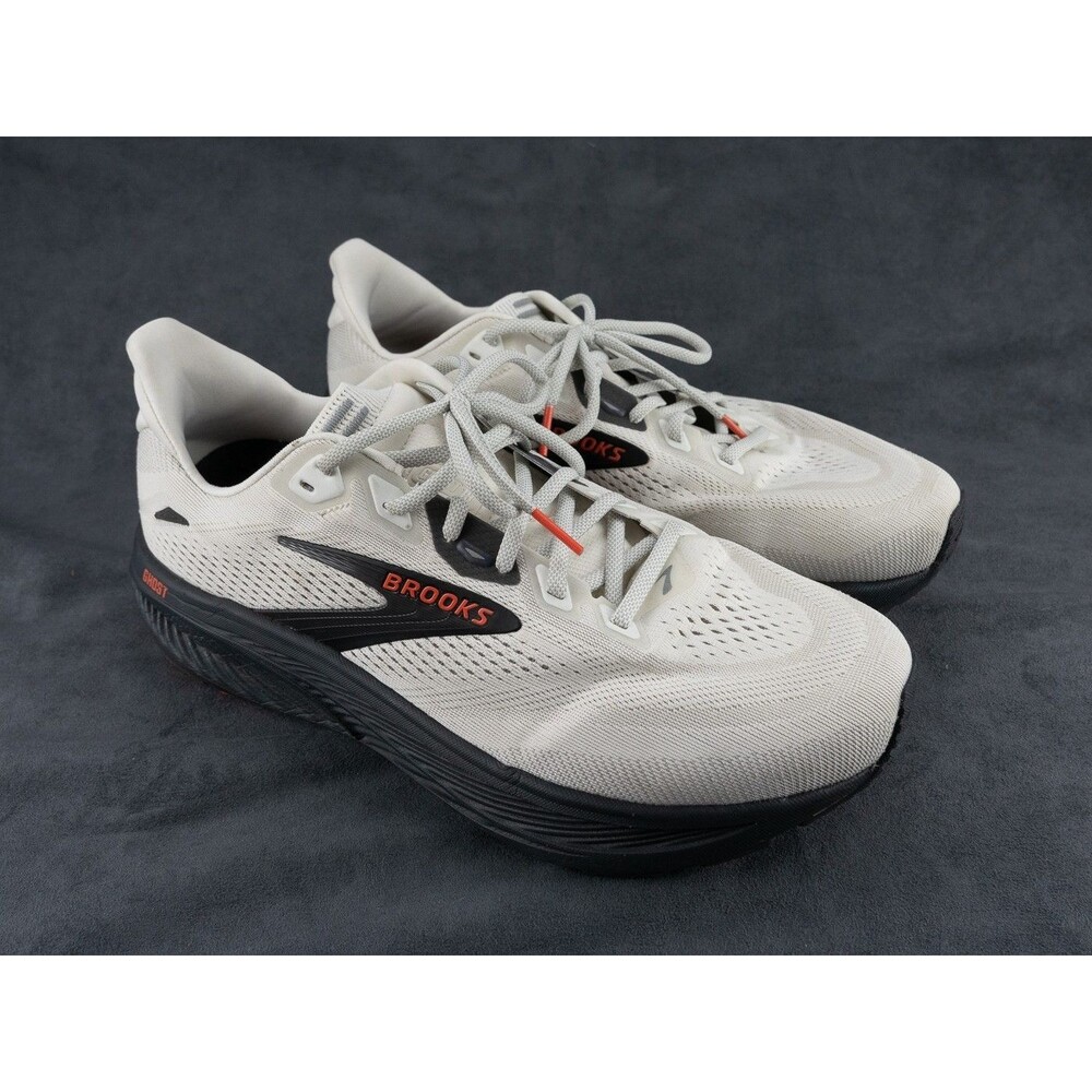 Brooks Ghost 18 Running Shoes Mens 10.5 Extra Wide 4E Coconut Pearl Sneakers